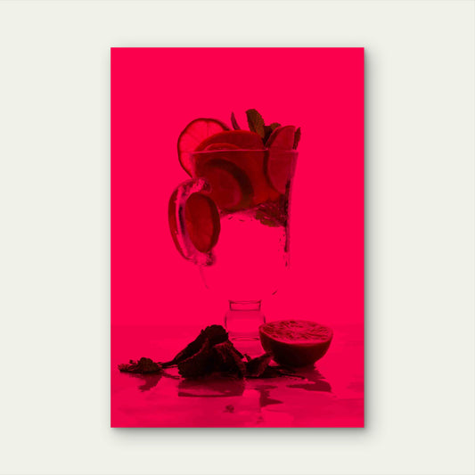 Citrus Infused Water Non Alcohol Cocktails 40x60cm Metal Print Ready to Hang