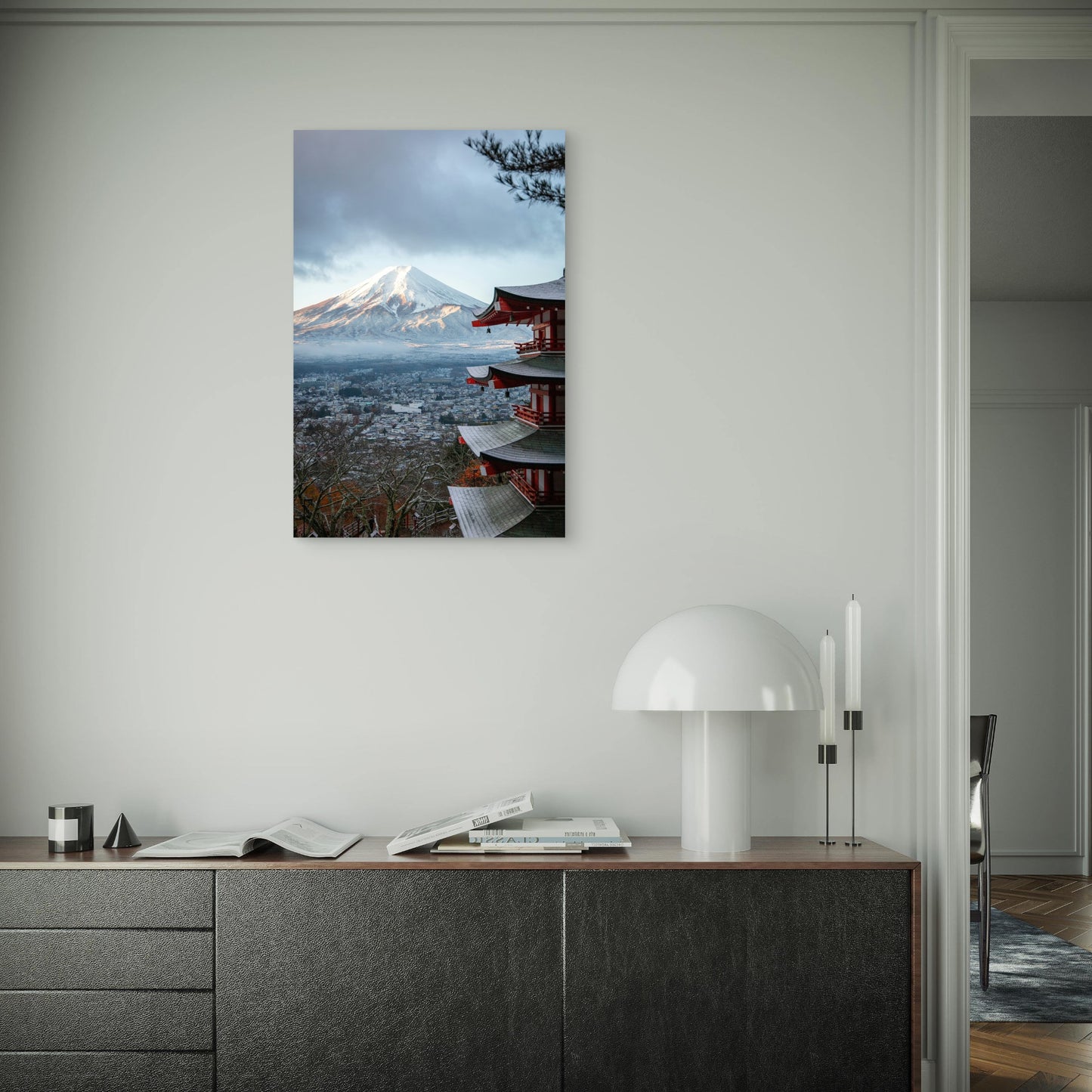 Mount Fuji from Chureito Pagoda, Fujiyoshida 40x60cm Metal Print Ready to Hang