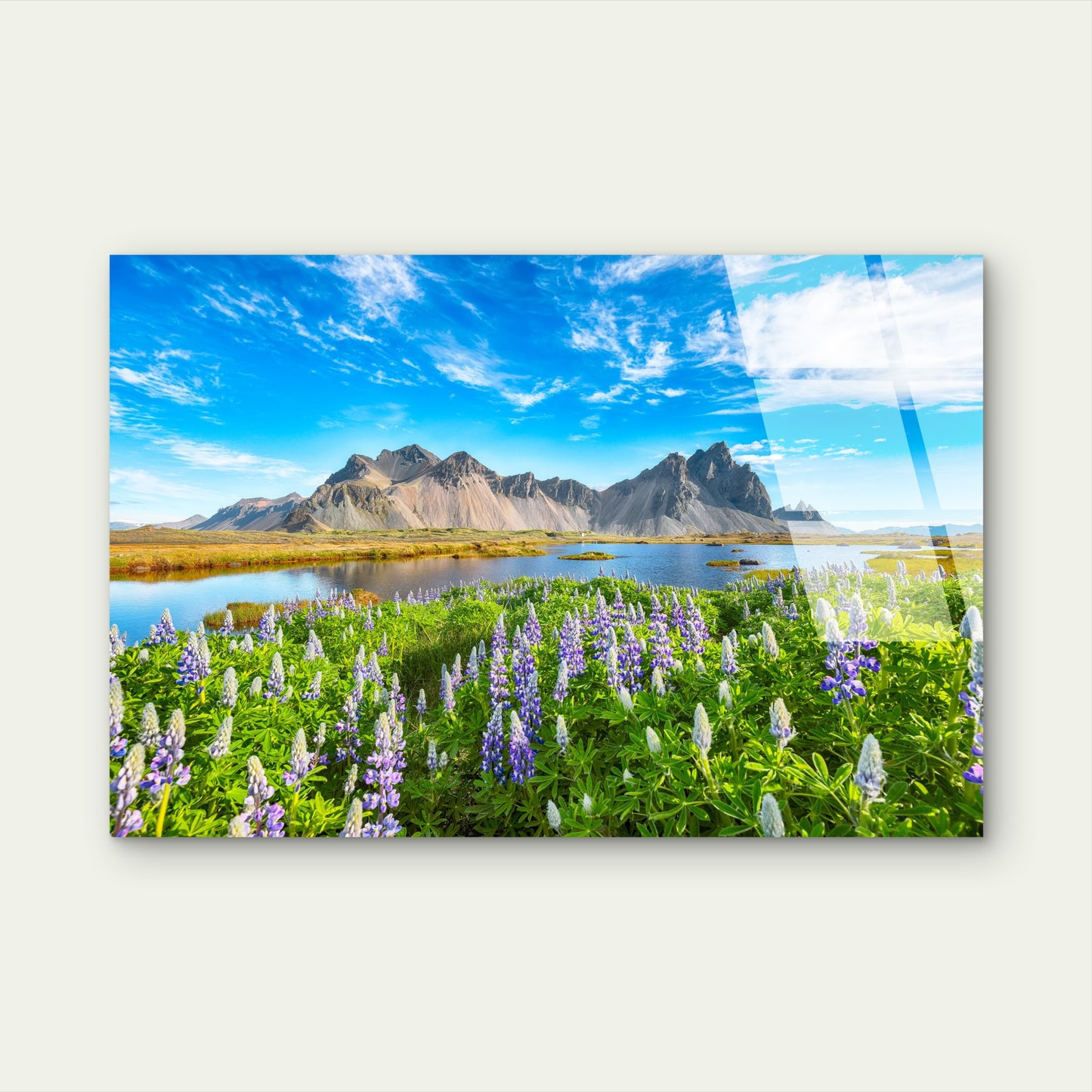 Vestrahorn Mountain Lagoon Reflect Acrylic Glass Printing Wall Art Australian Made Quality