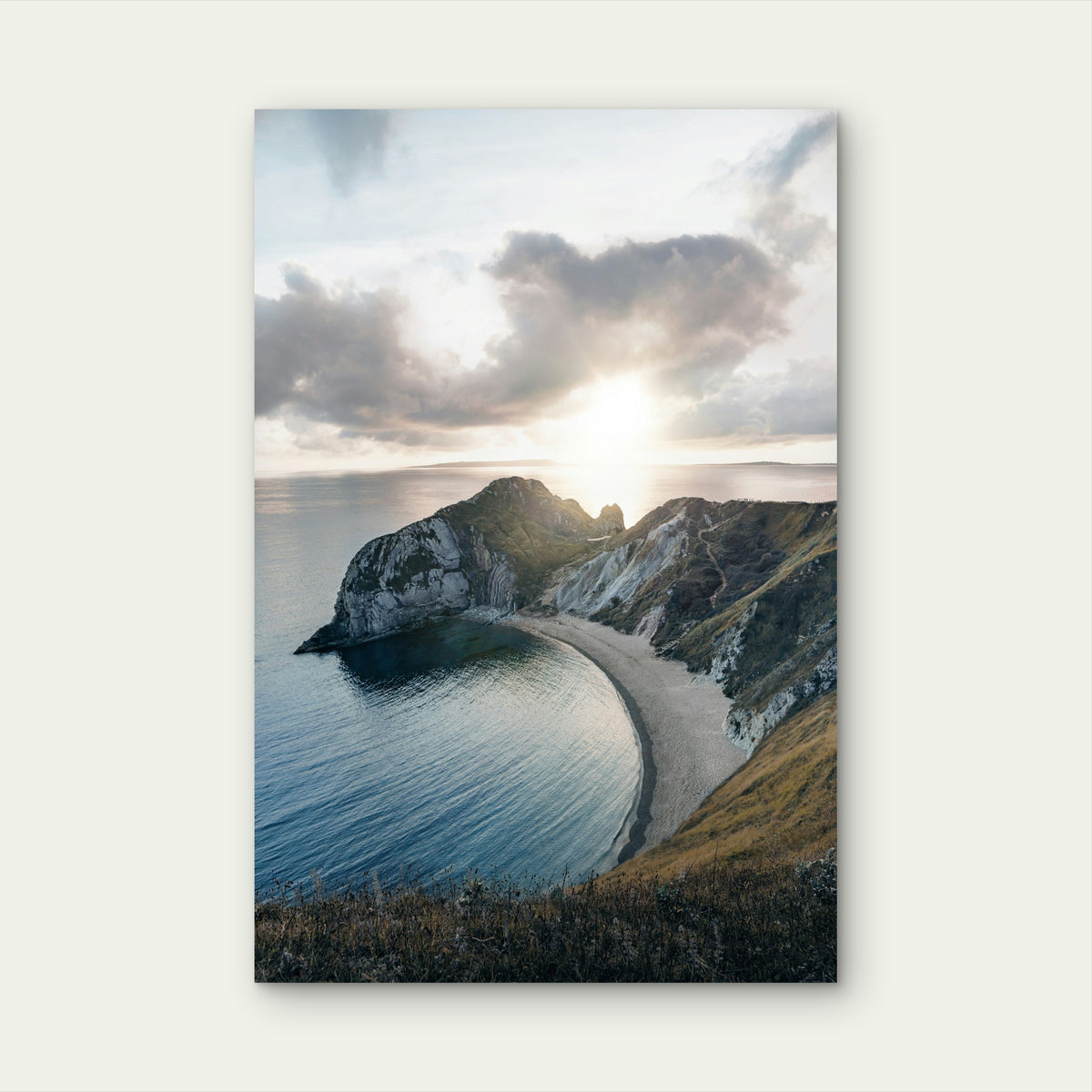 Serene Spring Time Durdle Door In Dorset England 40x60cm Metal Print Ready to Hang