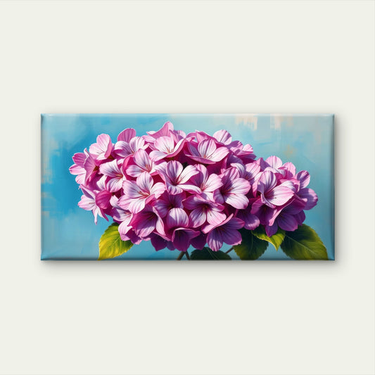 Pink Hydrangea Floral Bloom Wall Art Canvas Office Home Room Framed 120x60cm