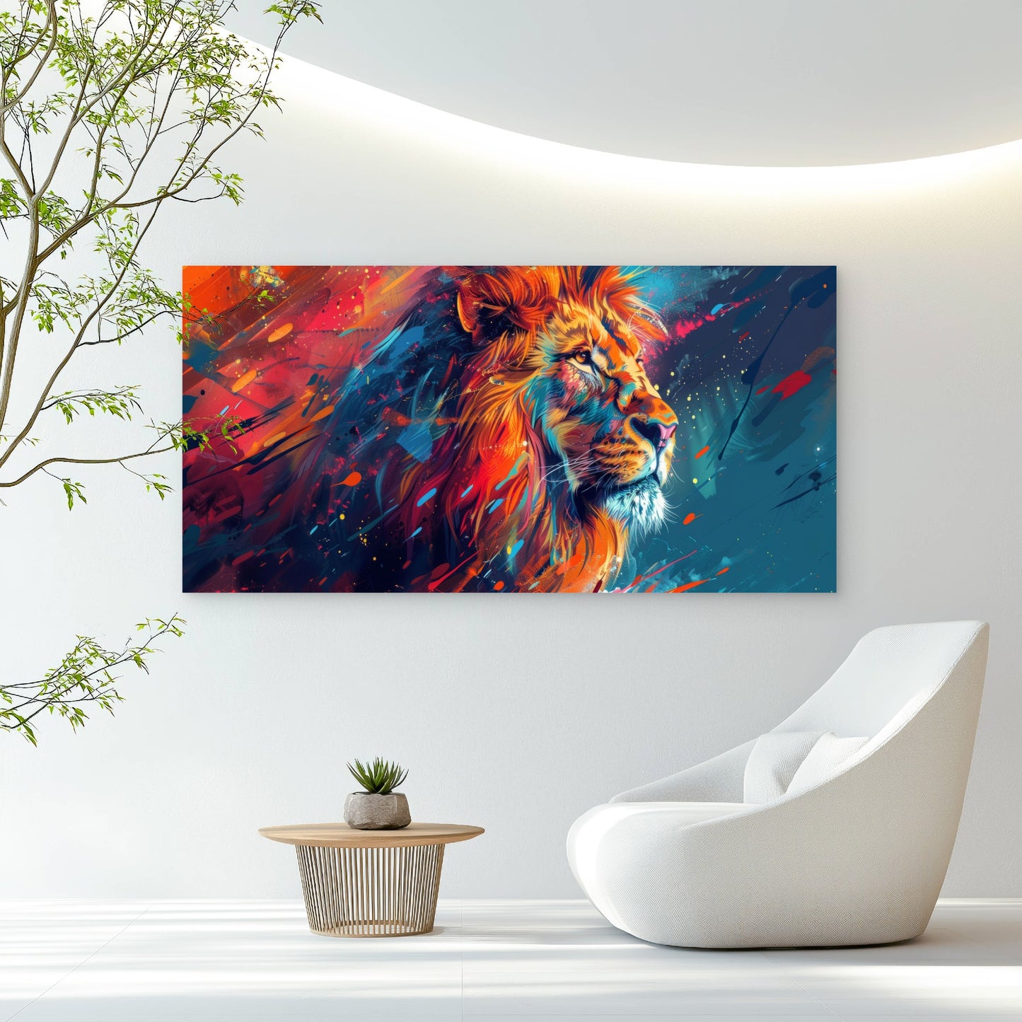 Majestic King Of Color Wall Art Canvas Office Home Room Framed 120x60cm