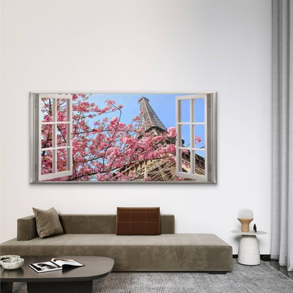 Paris Eiffel Tower Wall Art Canvas Office Home Room Framed 120x60cm