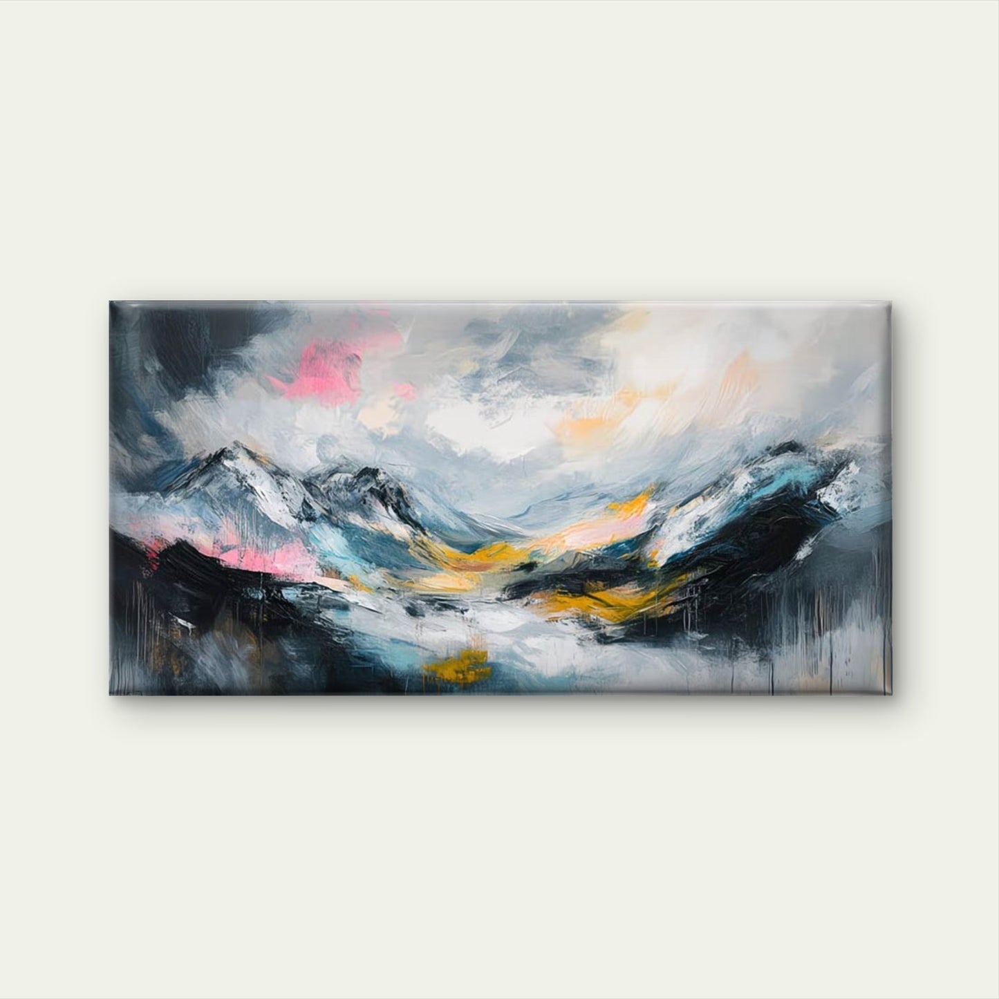 Bold Strokes High Altitudes Wall Art Canvas Office Home Room Framed 120x60cm - Bella Home Decor