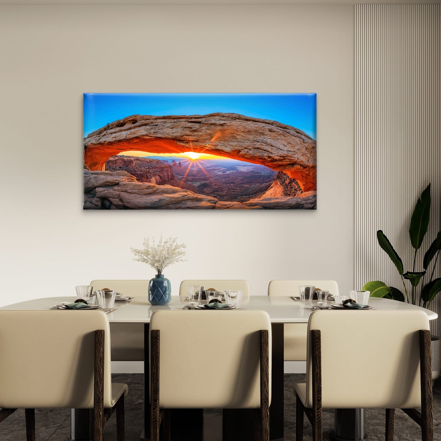 Sunrise Mesa Arch Canyon Wall Art Canvas Office Home Room Framed 120x60cm