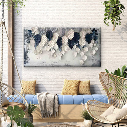 Abstract with Hanging Leaves Wall Art Canvas Office Home Room Framed 120x60cm