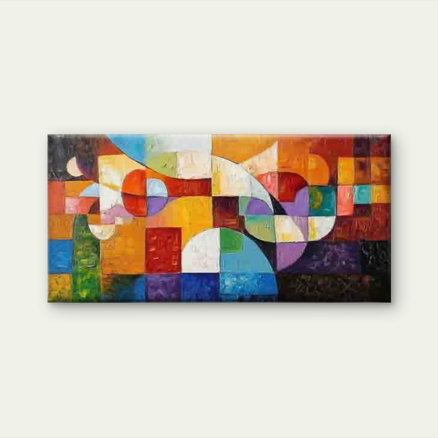 Abstract Colorful Blocks Wall Art Canvas Office Home Room Framed 120x60cm