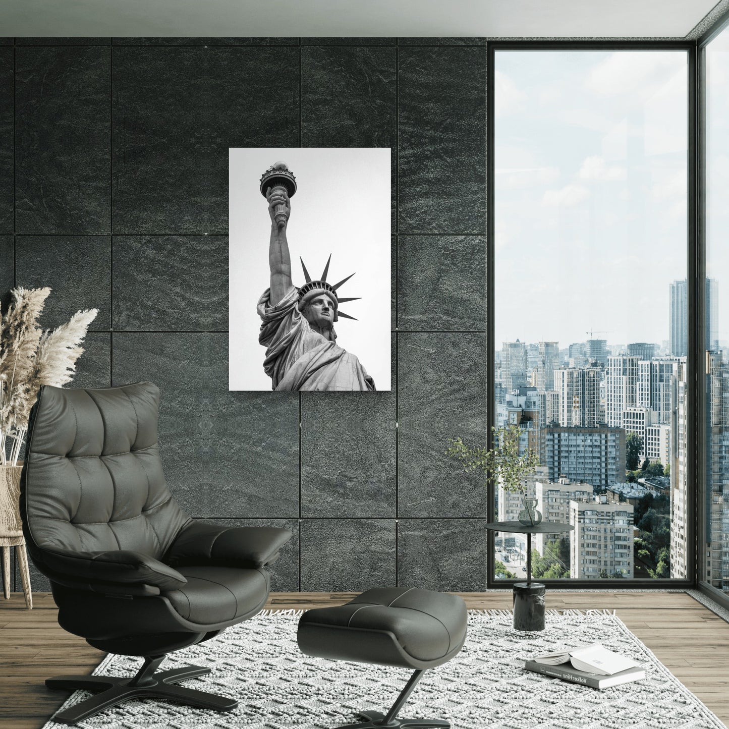 Detailed View Of The Statue Of Liberty 40x60cm Metal Print Ready to Hang
