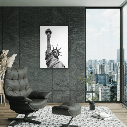 Detailed View Of The Statue Of Liberty 40x60cm Metal Print Ready to Hang