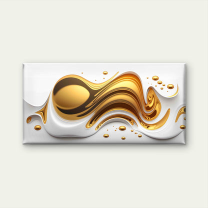 Elegant Gold White Abstract Wall Art Canvas Office Home Room Framed 120x60cm