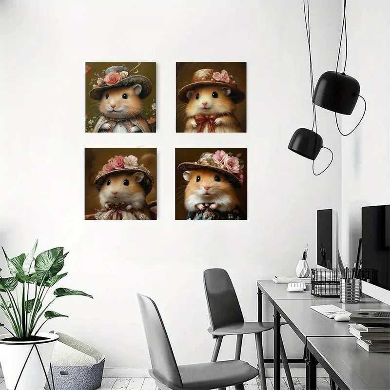 4pcs Marvelous Mice Art Deco Classic MMA  Wall Art Canvas Framed