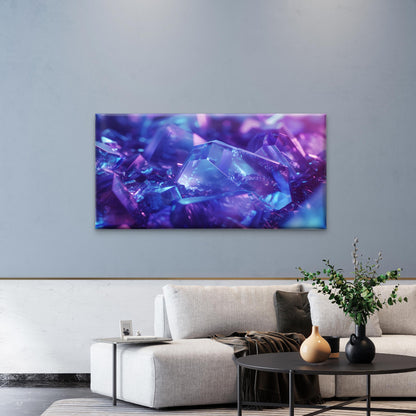 Abstract Purple Amethyst Wall Art Canvas Office Home Room Framed 120x60cm