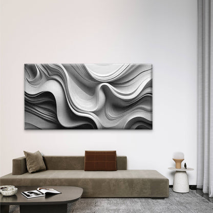 Abstract Black White Gray Beige Wall Art Canvas Office Home Room Framed 120x60cm - Bella Home Decor