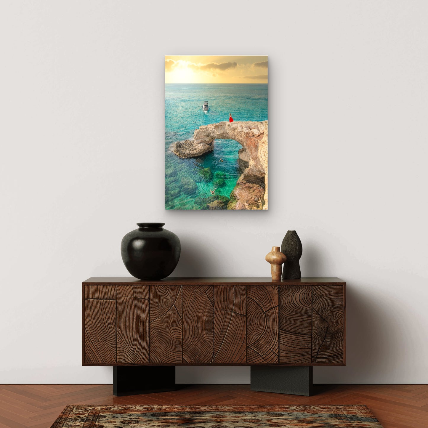Ayia Napa Love Bridge Cyprus Ocean 40x60cm Metal Print Ready to Hang