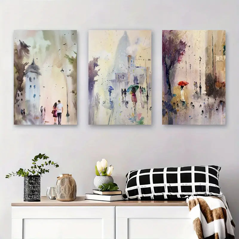 3pcs Urbano Con Acuarela - Escena De Calle Metal Print Ready to Hang Art (Copy)