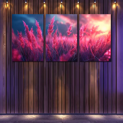 3pcs Modern Abstract Grass Design Wall Art Set Canvas Framed 40x60cm - High Quality Print 100% Australian Made Wall Canvas Ready to Hang