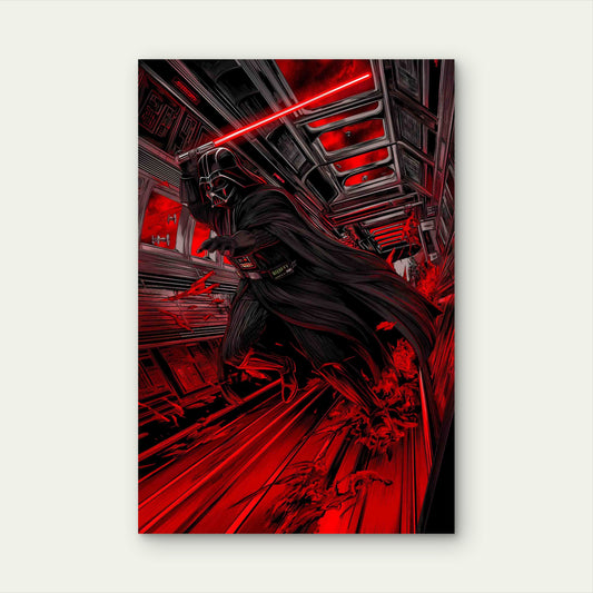 Dark Sci-Fi Crimson Red Laser Sword 60x90cm Metal Print Ready to Hang