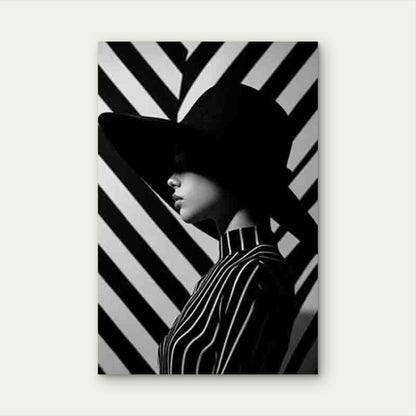 Striking Contrast in Stripes 60x90cm Metal Print Ready to Hang - Bella Home Decor
