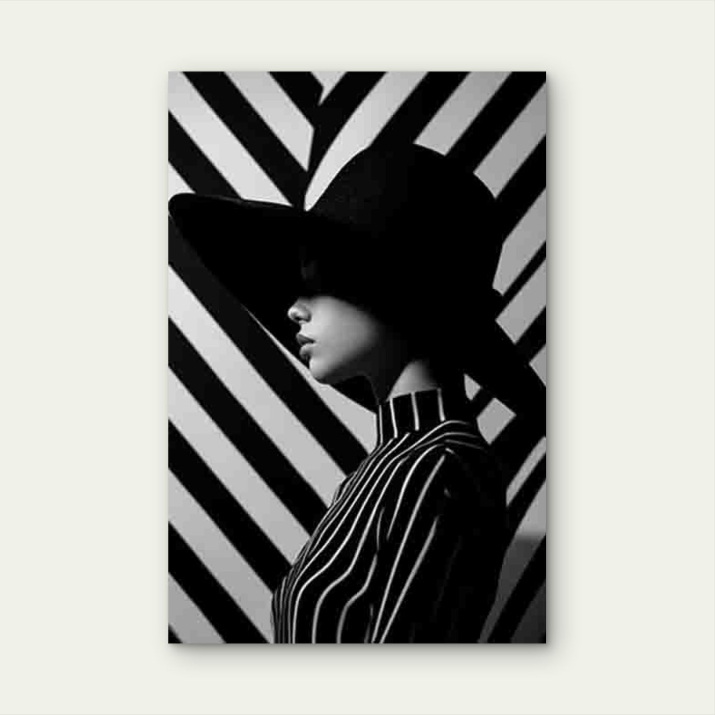 Striking Contrast in Stripes Metal Print Ready to Hang - Bella Home Decor