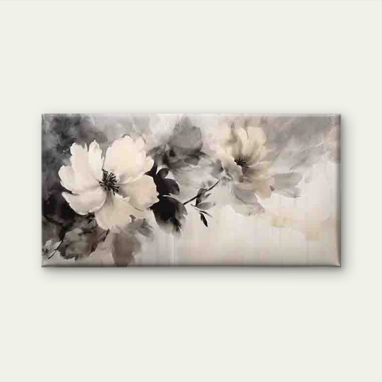 Abstract Watercolor Flowers Wall Art Canvas Office Home Room Framed 120x60cm - Bella Home Decor