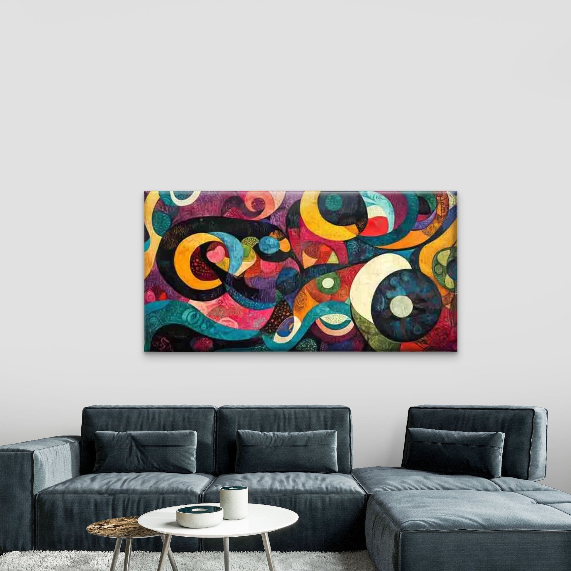 Abstract with Vibrant Colors Wall Art Canvas Office Home Room Framed 120x60cm - Bella Home Decor