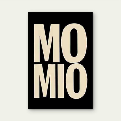 Minimalist Bold MO Lettering Metal Print Ready to Hang