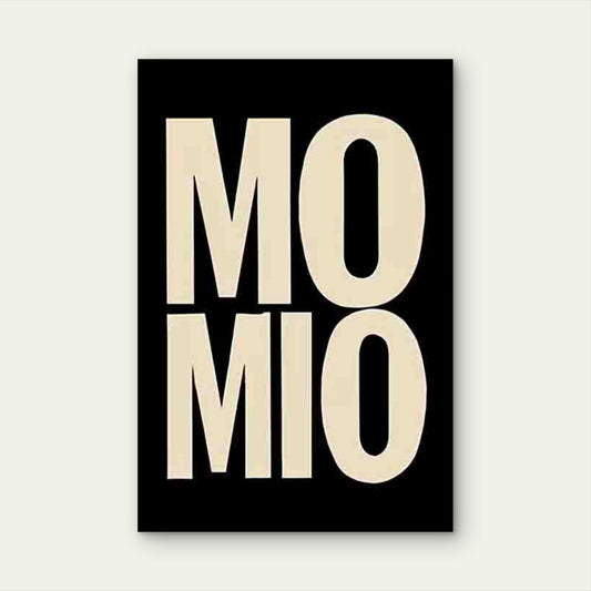 Minimalist Bold MO Lettering Metal Print Ready to Hang