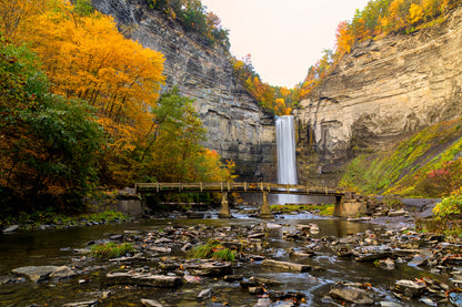 Taughannock Falls State Park Glass Framed Wall Art, Ready to Hang Quality Print