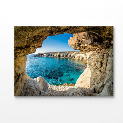 Bella Home Sea Caves near Ayia Napa Cyprus View Print Canvas Ready to hang