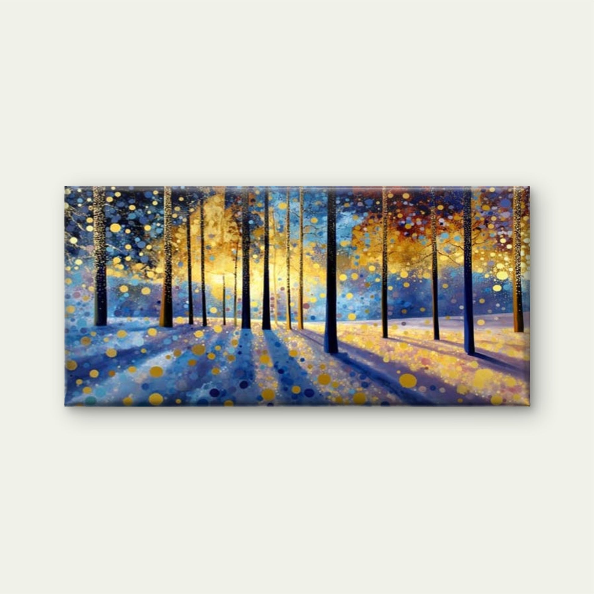 Golden Light Forest Wall Art Canvas Office Home Room Framed 120x60cm - Bella Home Decor
