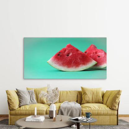 Fresh Watermelon On Display Wall Art Canvas Office Home Room Framed 120x60cm