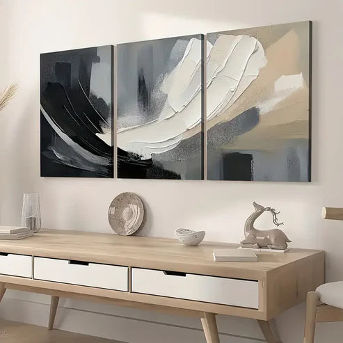 3pcs Artistic Modern Abstract Light Luxury Wall Art Set Canvas Unframed - High Quality Print 100% Australian Made Wall Canvas - Bella Home Decor