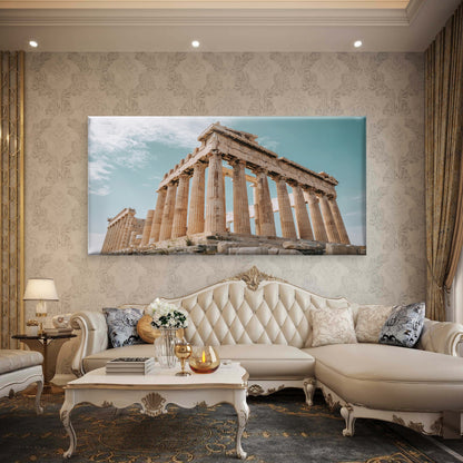 Athens Greece Parthenon Temple Wall Art Canvas Office Home Room Framed 120x60cm