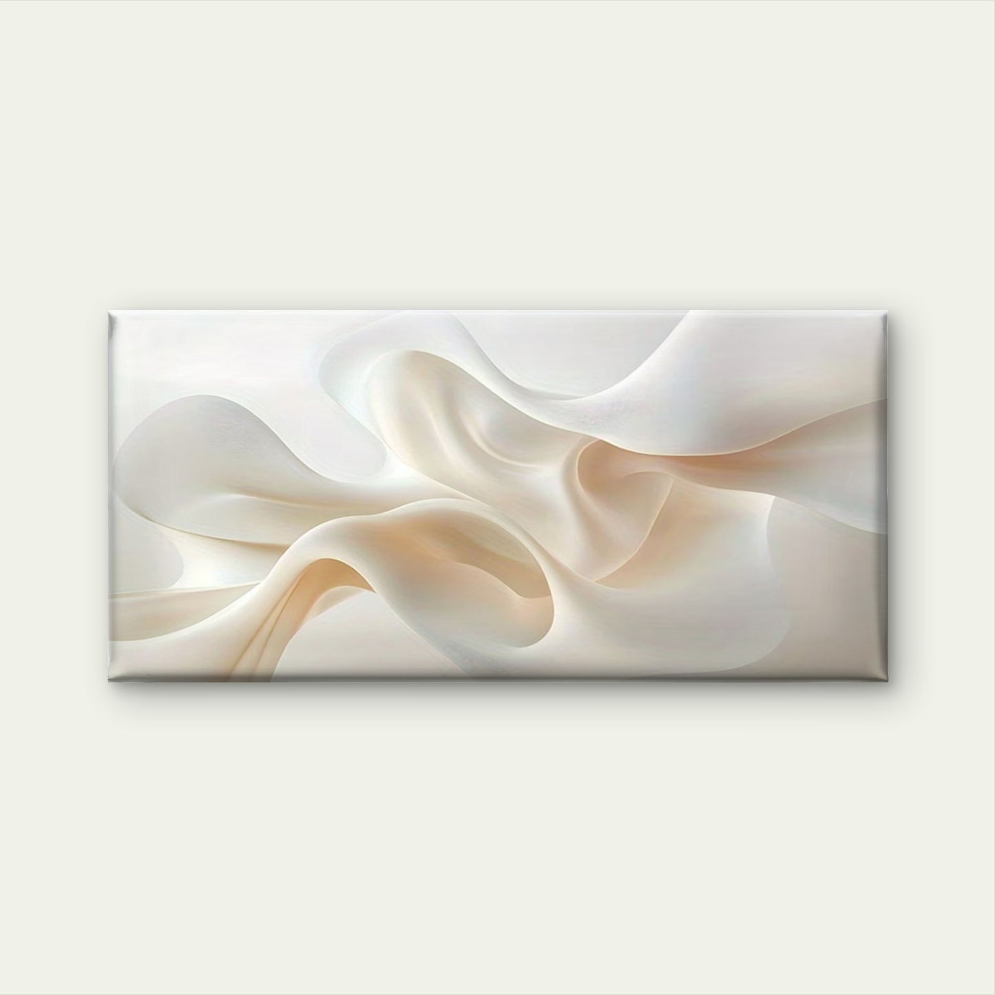 Abstract White & Beige Wall Art Canvas Office Home Room Framed 120x60cm