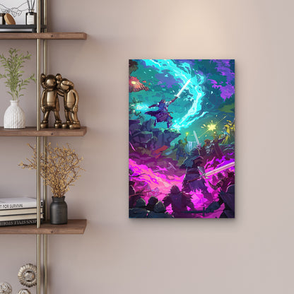 Mighty Nein In Battle 60x90cm Metal Print Ready to Hang