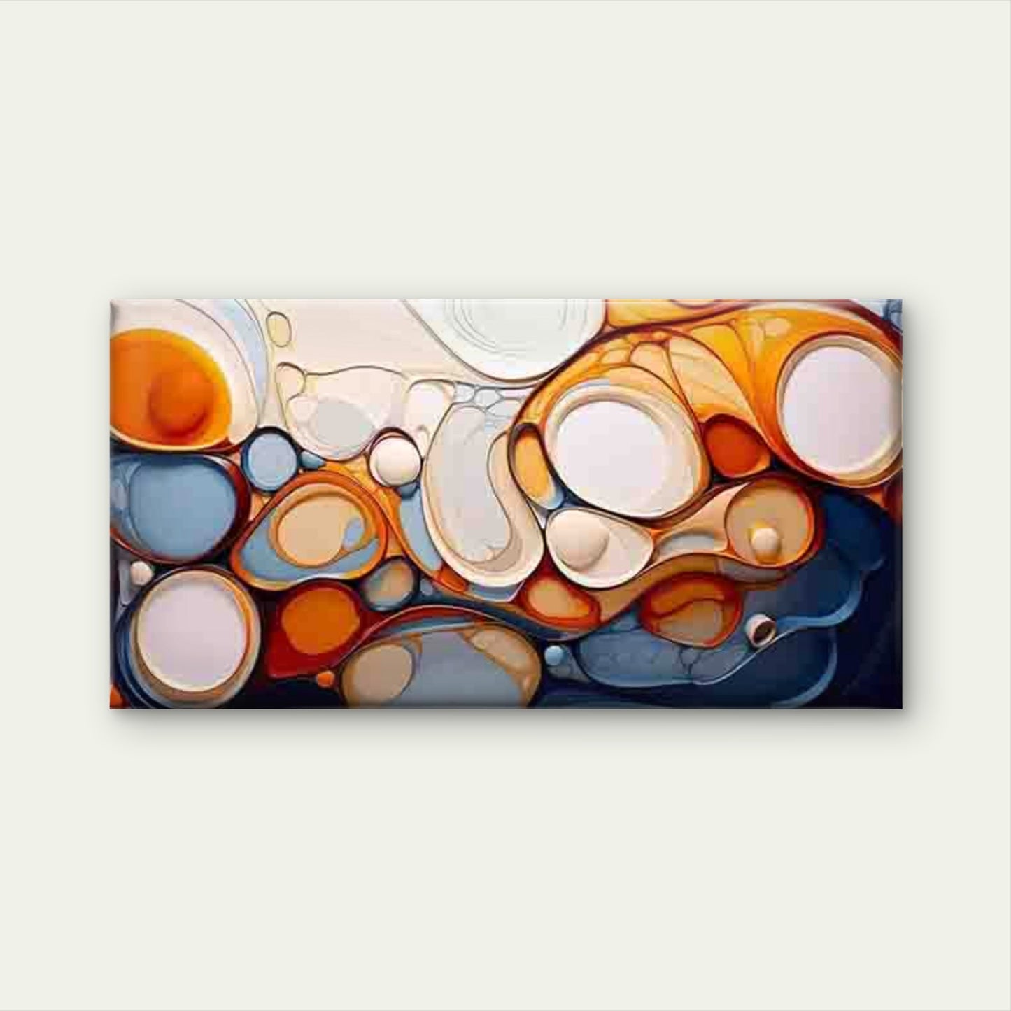 Abstract Fluid Shapes Wall Art Canvas Office Home Room Framed 120x60cm - Bella Home Decor