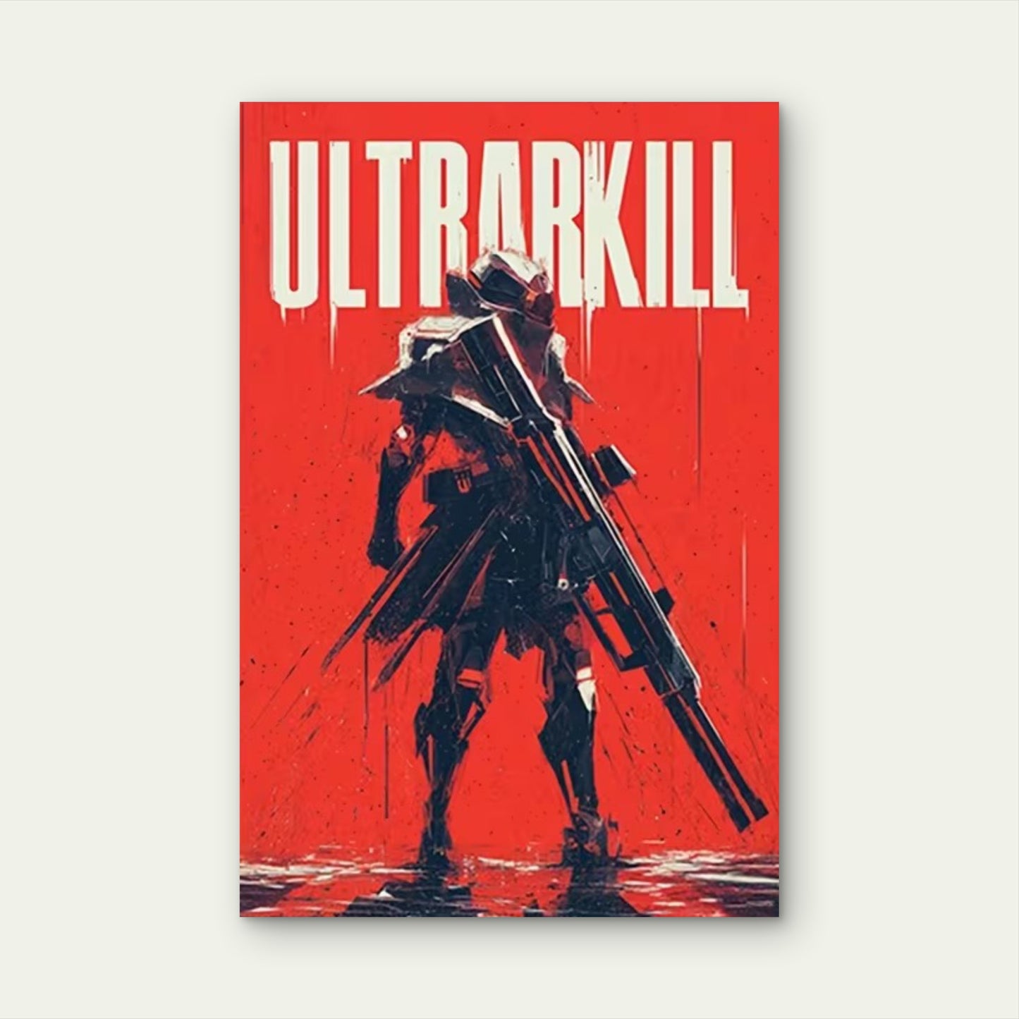 Featuring an Ultrakill Futuristic Warrior Metal Print Ready to Hang