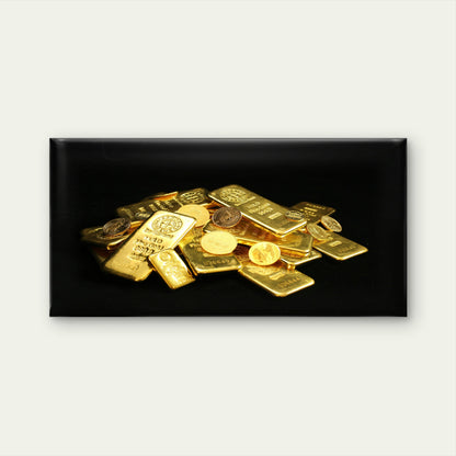 Pile Of Shining Gold Bars Wall Art Canvas Office Home Room Framed 120x60cm