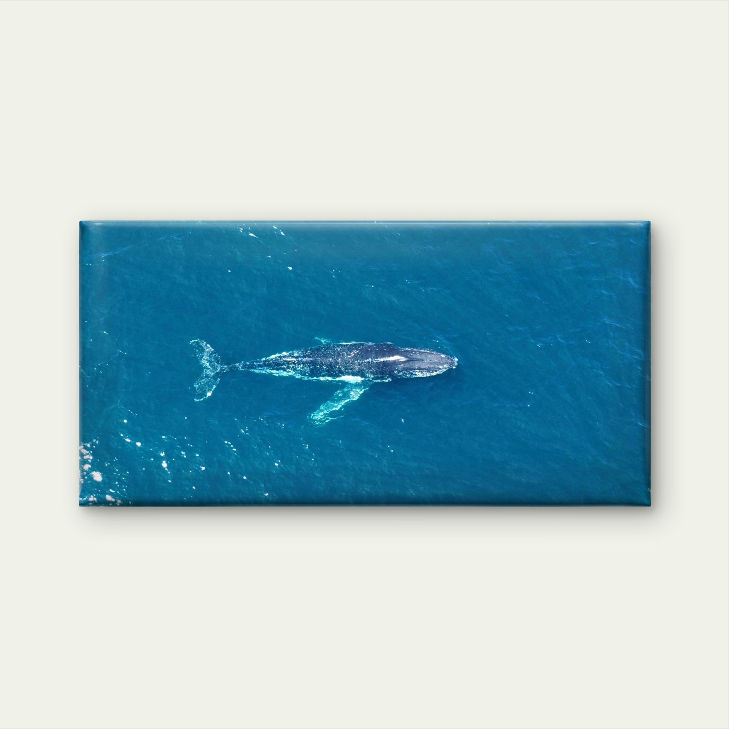 Blue Whale Sea Landscape Wall Art Canvas Office Home Room Framed 120x60cm