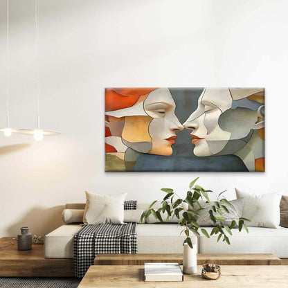 Abstract Spliced Double Face Wall Art Canvas Office Home Room Framed 120x60cm - Bella Home Decor