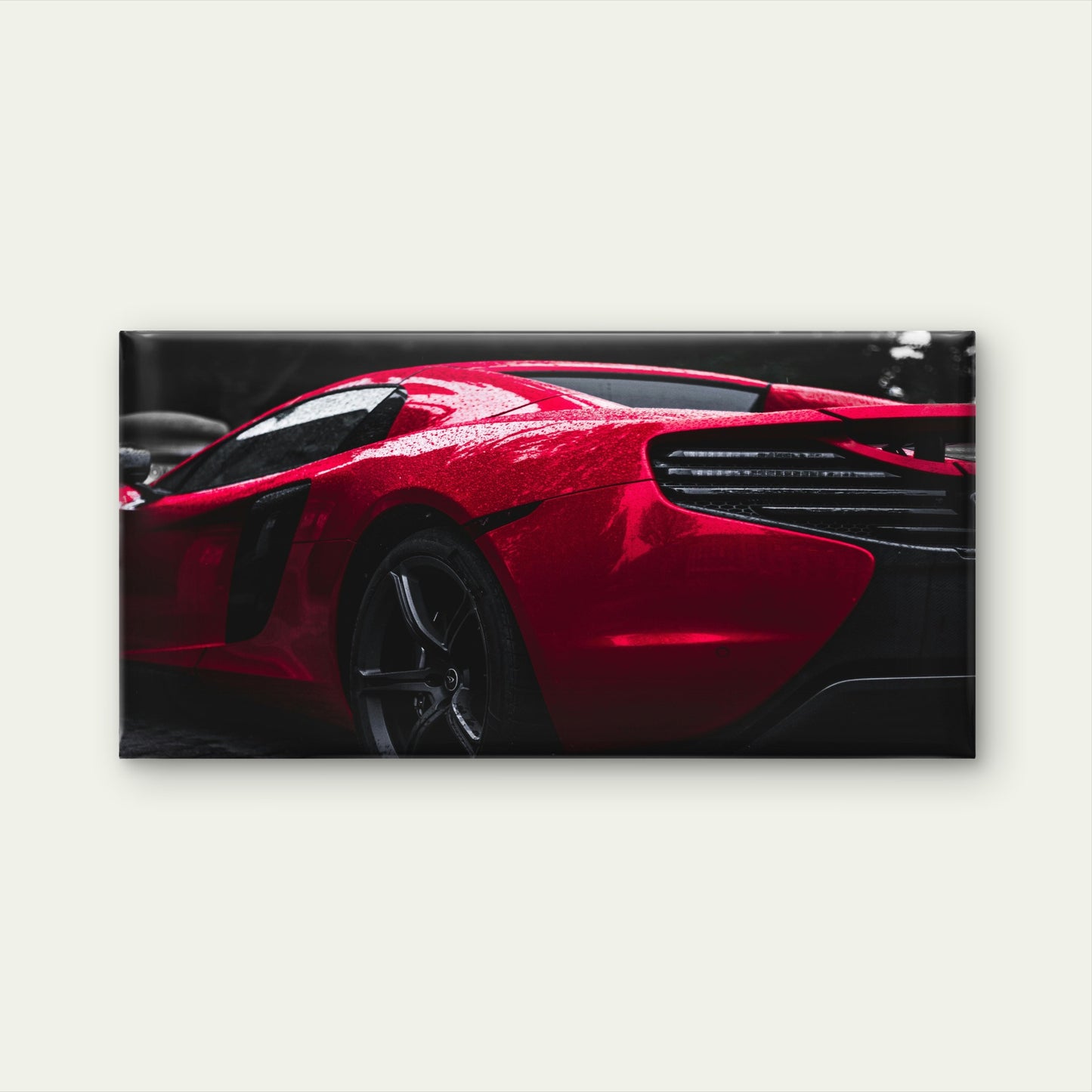 Sleek Red McLaren Sports Car Wall Art Canvas Office Home Room Framed 120x60cm