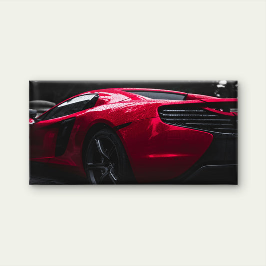Sleek Red McLaren Sports Car Wall Art Canvas Office Home Room Framed 120x60cm