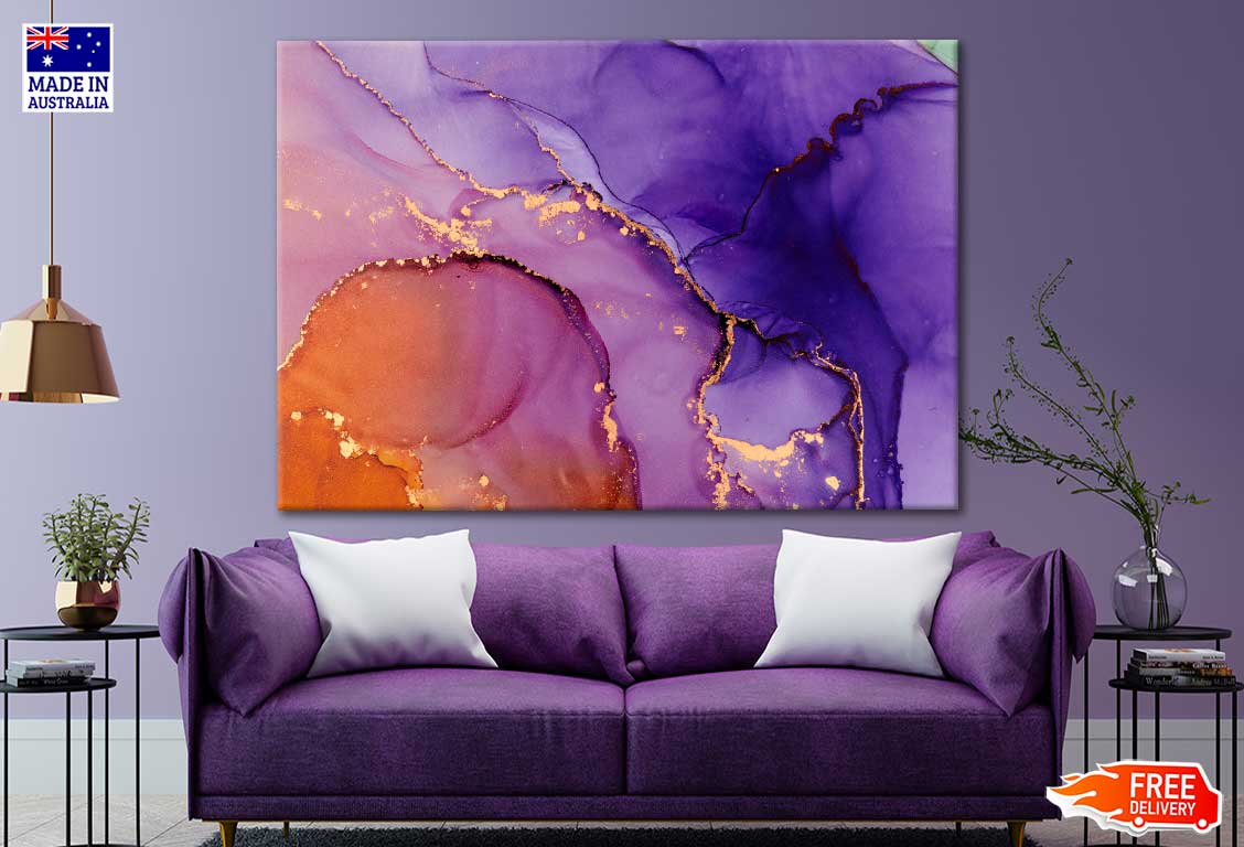 Purple And Gold Abstract Print 100% Australian Made