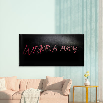 Wear A Mask word title painting Wall Art Canvas Office Home Room Framed 120x60cm