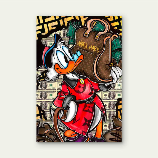 Businessman Duck Premier Graffiti 40x60cm Metal Print Ready to Hang