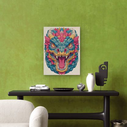 Vibrant Cartoon Hydra 60x90cm Metal Print Ready to Hang