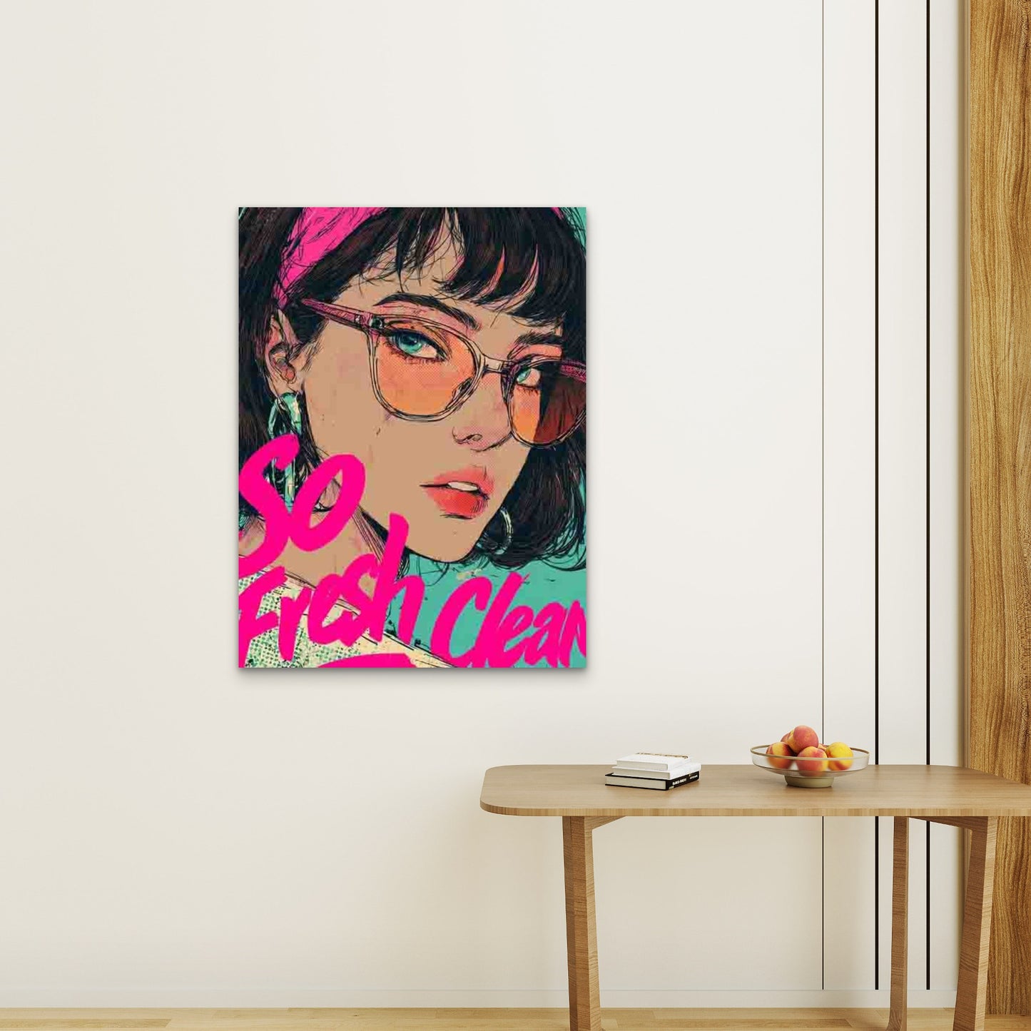 So Fresh So Clean Retro Pop Art 60x90cm Metal Print Ready to Hang - Bella Home Decor