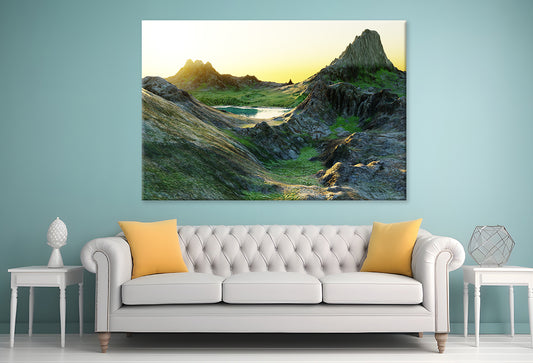 Realistic 3D Render of Lake Wall Art Decor 100% Australian Made