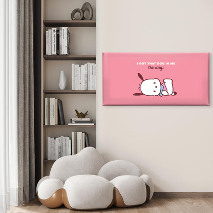 Kawaii Meme Dog Pink Gallery Wall Art Canvas Office Home Room Framed 120x60cm