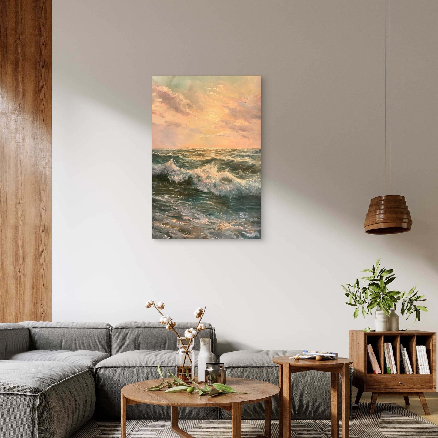 Tranquil Seascape Art Light Style Oil Painting 40x60cm Metal Print Ready to Hang